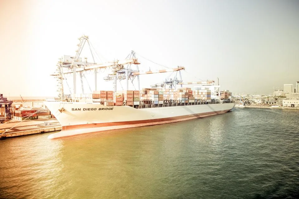 cargo ship sea