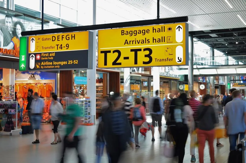 airport terminal travellers